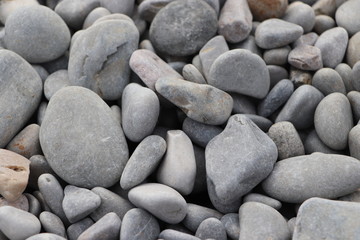 Smooth pebbles on the beach