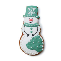 ginger cookies in glaze on a white background