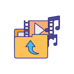 folder with objects isolated icon