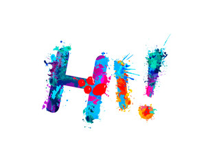 Hi. Inscription of splash paint letters
