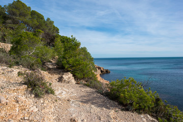 Fototapeta premium The coast of ametlla mar on the coast of tarragona