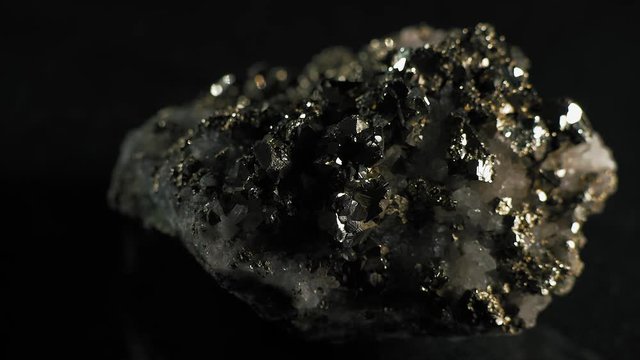 Macro, Rock Rock Texture with Quartz Crystals