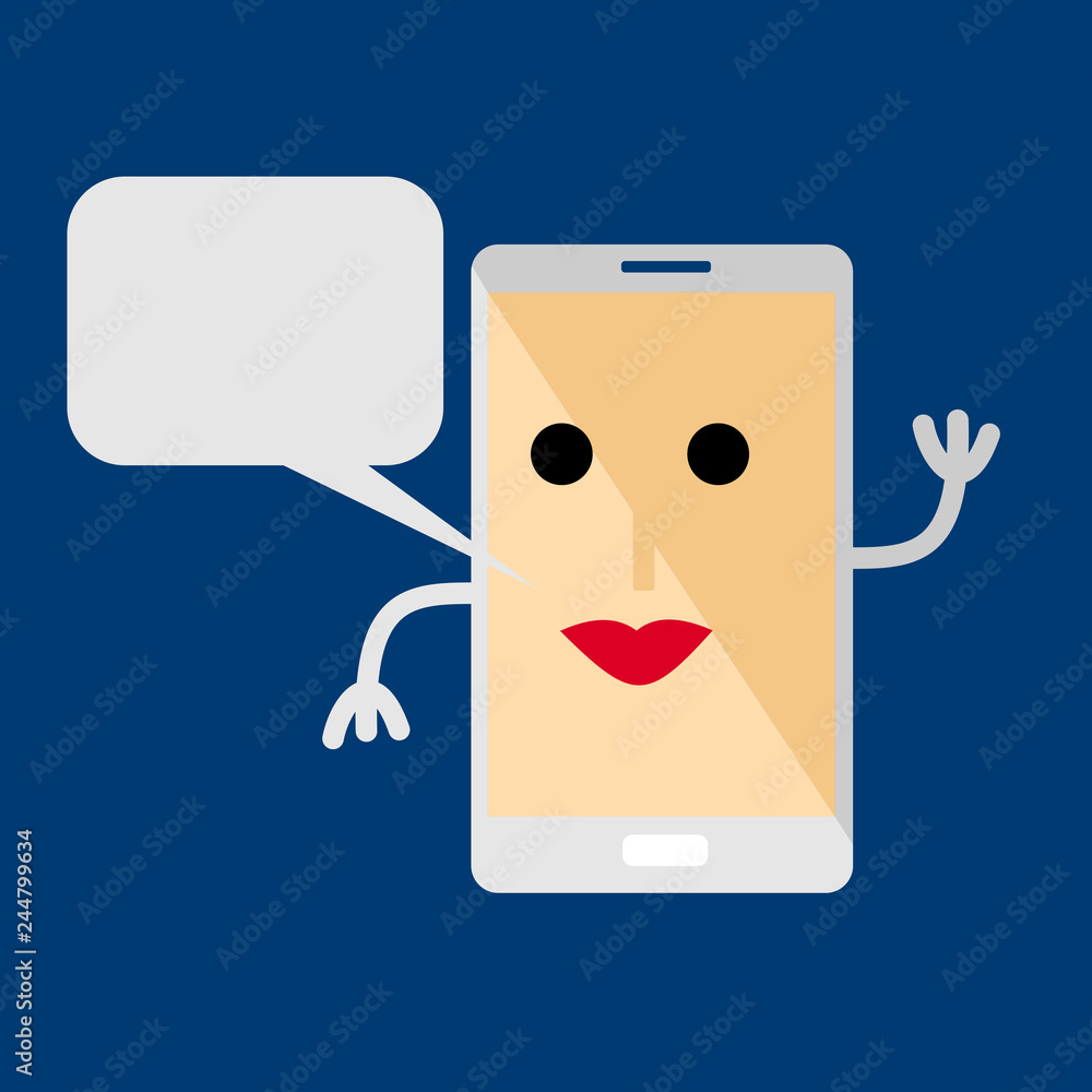 Poster mobile phone with style design of peoples, messages and dialogues. easy and fast communication. smar