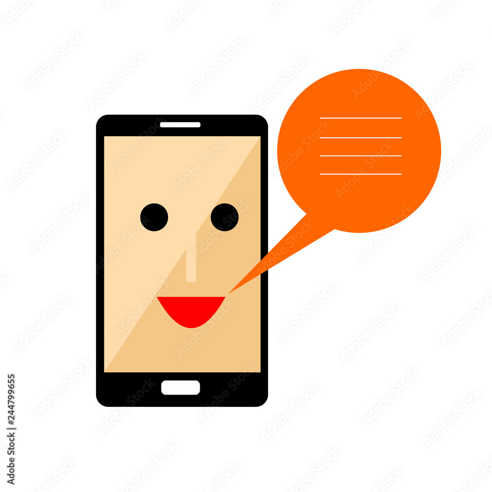Poster mobile phone with style design of peoples, messages and dialogues. easy and fast communication. smar