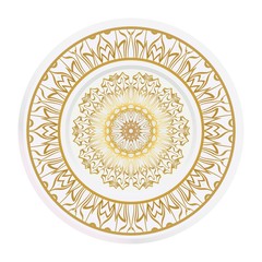 Fototapeta premium plate with mandala ornament. Vector illustration. Isolated. Tribal ethnic ornament with mandala. Home decor vector illustration.