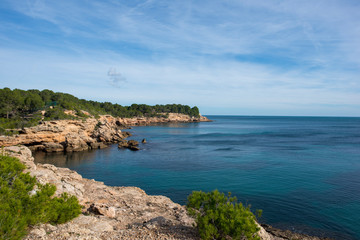 Fototapeta premium The coast of ametlla mar on the coast of tarragona