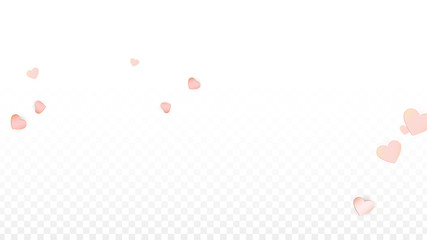 Love Hearts Confetti Falling Background. St. Valentine's Day pattern Romantic Scattered Hearts. Vector Illustration for Cards, Banners, Posters, Flyers for Wedding, Anniversary, Birthday Party, Sales.