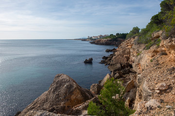 The coast of ametlla mar on the coast of tarragona