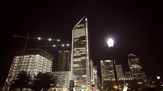 Hyperlapse of charlotte city downtown uptown