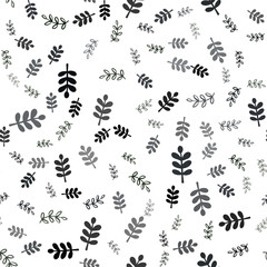 Fototapeta na wymiar Dark Green, Red vector seamless doodle pattern with leaves, branches.