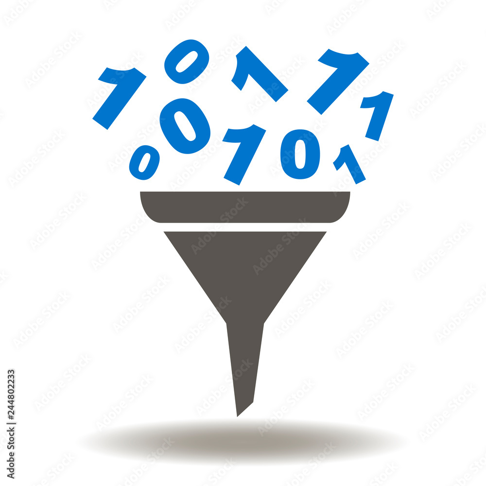 Poster cyber funnel numerals icon vector. digital transformation sign. digitlization digitilization symbol.