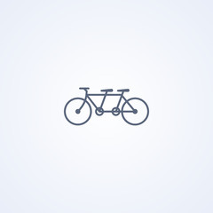 Bike tandem, vector best gray line icon