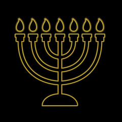 hanukkah menorah with burning candles