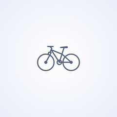 Fototapeta na wymiar Mountain bike, vector best gray line icon