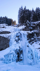 Winter frozen waterfall Krimml, Austria