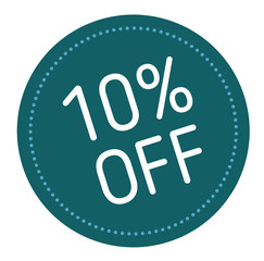 ten percent off advertising sticker