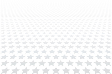 Stars pattern. Diminishing perspective view. White textured background.