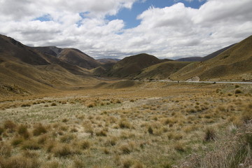 Lindis pass, Highway 8 on southern island of New Zealand