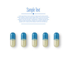 Realistic 3d pills. Pharmacy, antibiotic, vitamins, tablet, capsule. Medicine. Vector illustration of the Tablets and Drugs.