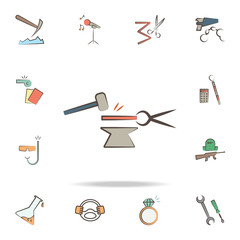 Fototapeta na wymiar blacksmith tools icon. Detailed set of tools of various profession icons. Premium graphic design. One of the collection icons for websites, web design, mobile app