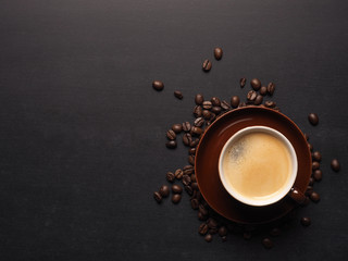 Espresso on a dark background