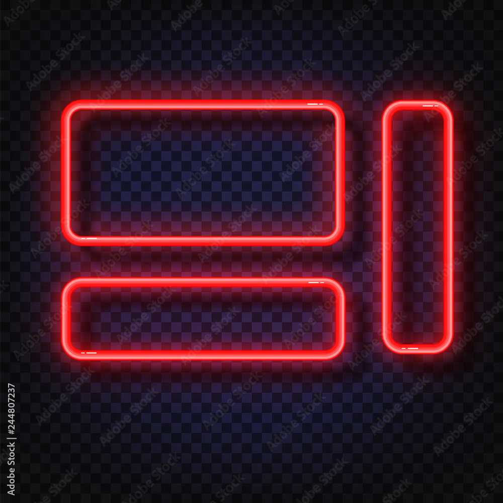 Canvas Prints neon light banners set. vector neon light frame sign. realistic glowing red neon frames isolated on 