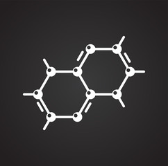 Chemistry icon on black background for graphic and web design, Modern simple vector sign. Internet concept. Trendy symbol for website design web button or mobile app