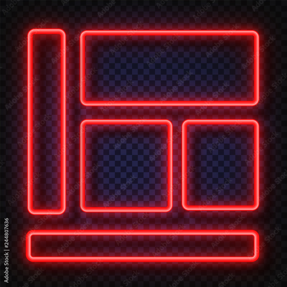 Canvas Prints neon light banners set. vector neon light frame sign. realistic glowing red neon frames isolated on 