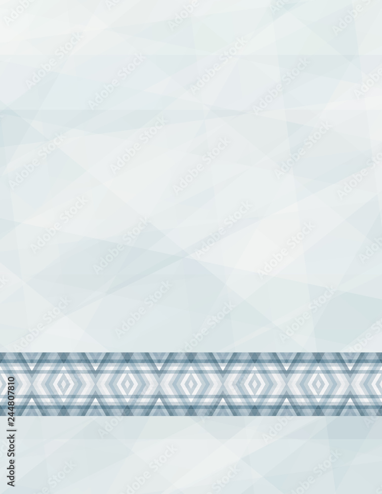 Poster Subtle template with geometric ornament. Minimal vector graphics
