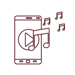 screen smartphone with play music isolated icon