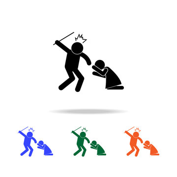 man's maneuvering over a woman multicolor icons