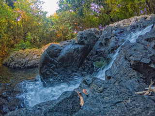 View of a spring hidden near 'Trois Mamelles' mountain, Mauritius