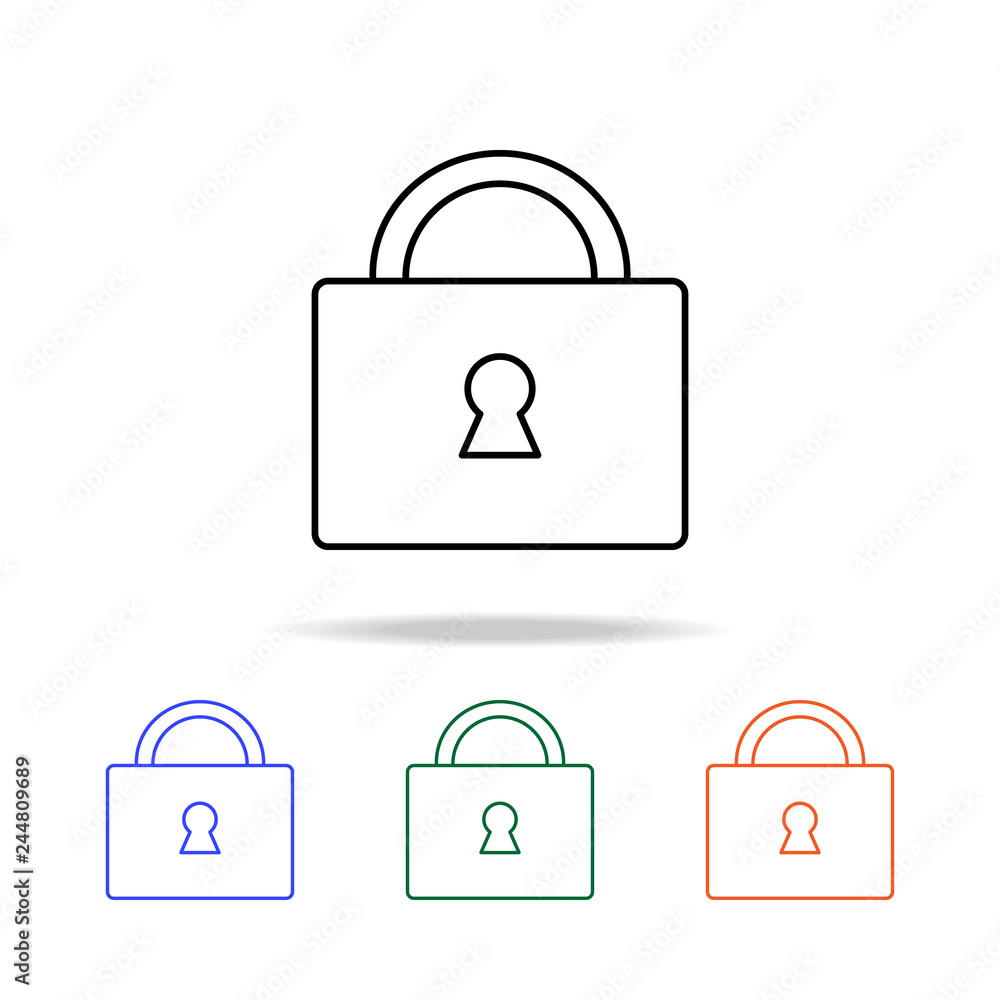 Poster lock line icon. elements of real estate in multi colored icons. premium quality graphic design icon.
