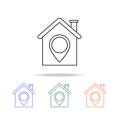 location of the house or the pointer icon. Elements of real estate in multi colored icons. Premium quality graphic design icon. Simple icon for websites, web design, mobile app
