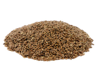 Heap of seeds of a flax. Isolated.