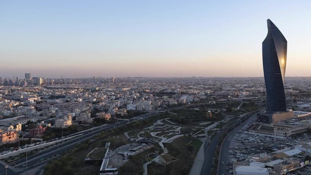 Kuwait City skyline at sunset