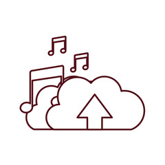 download cloud with objects isolated icon