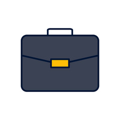 Briefcase Related Vector Icon. Isolated on White Background.