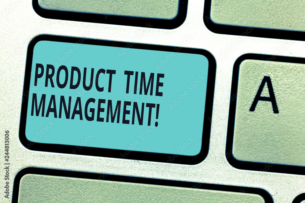 Fototapete writing note showing product time management. business photo showcasing organizing, planning and ana