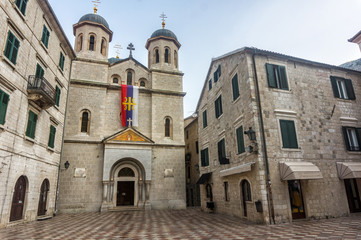 Fototapeta na wymiar St. Nicholas church in old town of Kotor, Montenegro