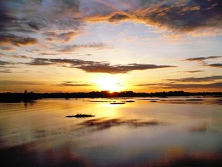 sunset over the river