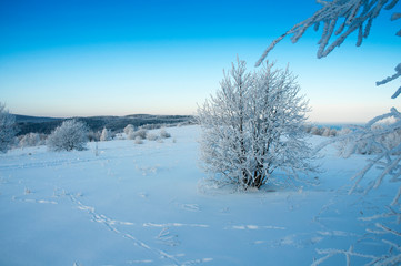 beautiful winter landscapes in the valleys