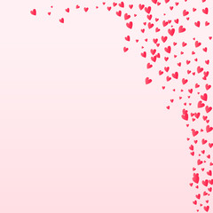 Beautiful Valentines confetti hearts falling on background. 