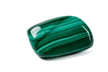 Macro Malachite mineral stone on white background