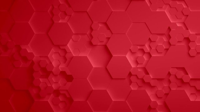 Red Abstract Hexagon Geometric Surface Seamless Loop 4K UHD