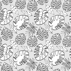 Tropical Leaf Vector Seamless Pattern or Background