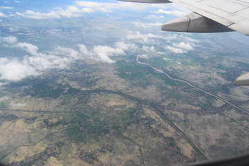 The city of Jakarta is seen from the plane