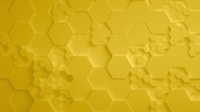 Yellow Abstract Hexagon Geometric Surface Seamless Loop 4K UHD