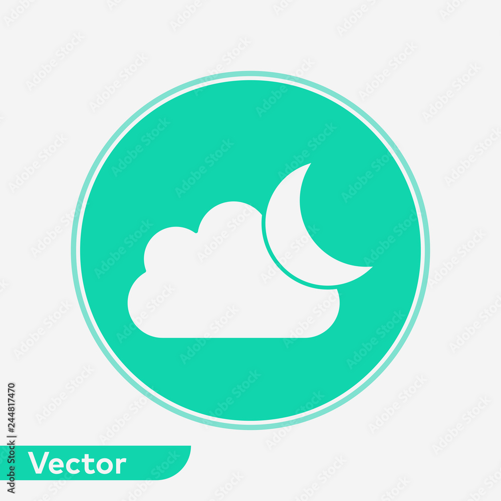 Wall mural half moon vector icon sign symbol