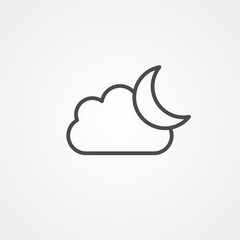 Half moon vector icon sign symbol